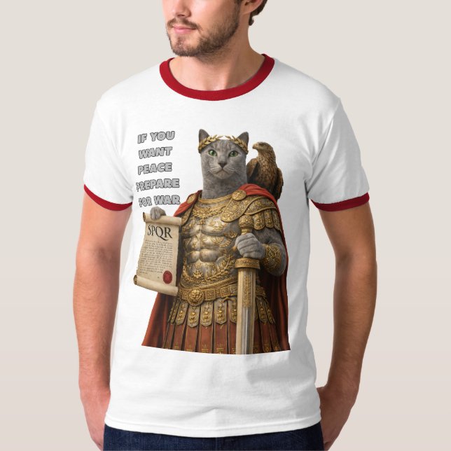 Camiseta Russian Blue Caesar Cat (Anverso)