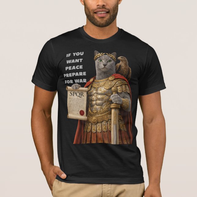 Camiseta Russian Blue Caesar Cat (Anverso)