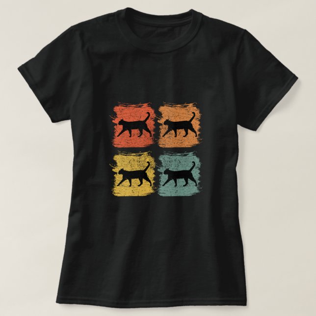 Camiseta Russian Blue Cat Pet Retro Pop Art Gift (Diseño del anverso)