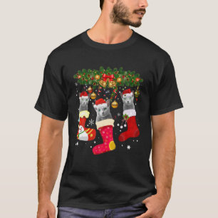 Camiseta Russian Blue Cats In Christmas Sock Funny Russian