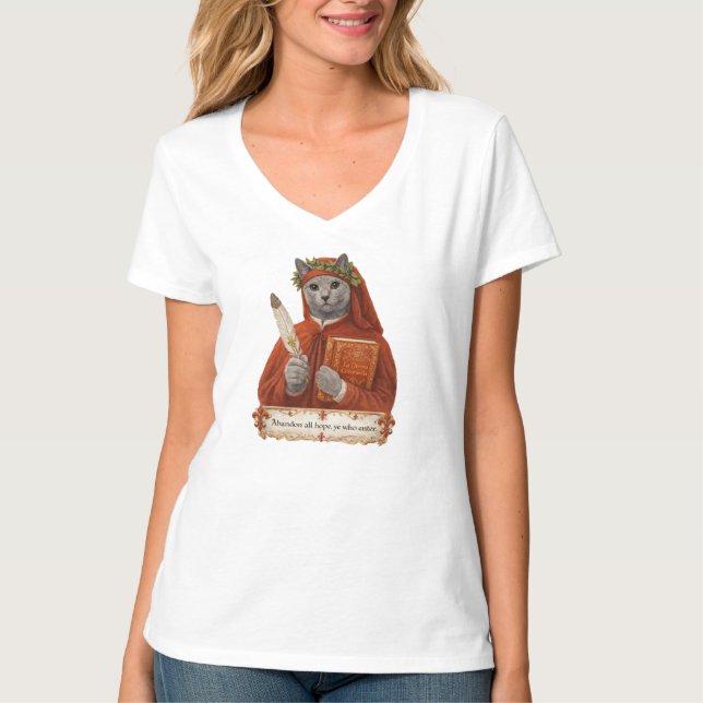 Camiseta Russian Blue Dante Alighieri Cat (Anverso)