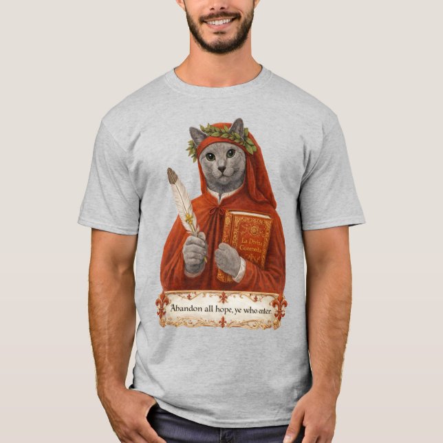 Camiseta Russian Blue Dante Alighieri Cat (Anverso)