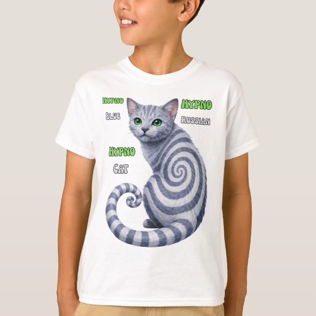 Camiseta Russian Blue Hypno Cat (Anverso)