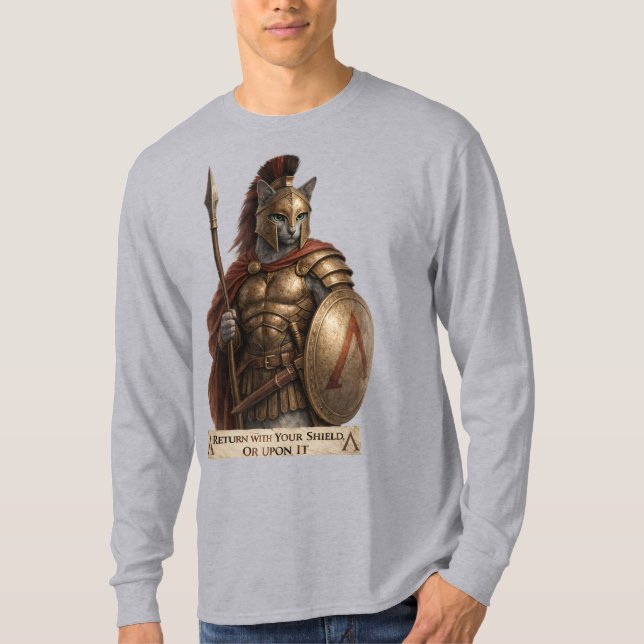 Camiseta Russian Blue Spartan Cat (Anverso)