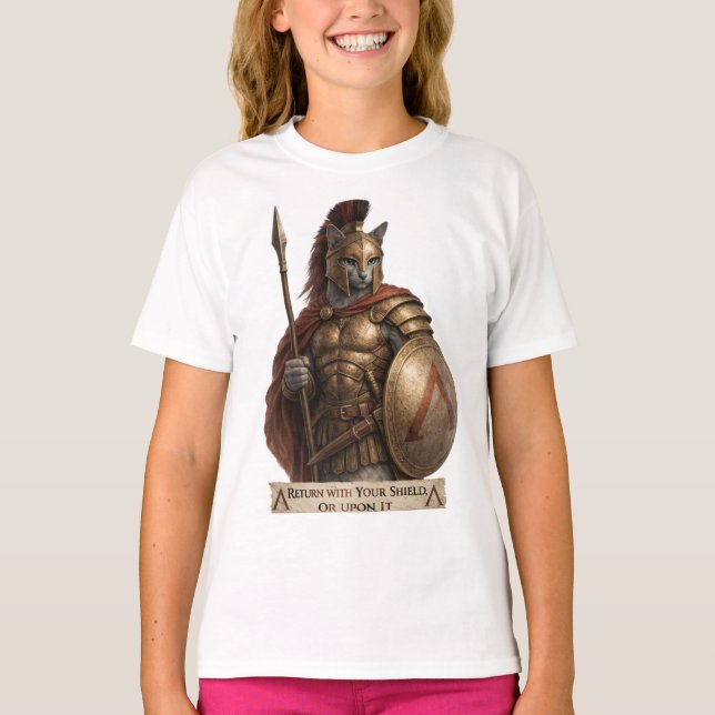 Camiseta Russian Blue Spartan Cat (Anverso)