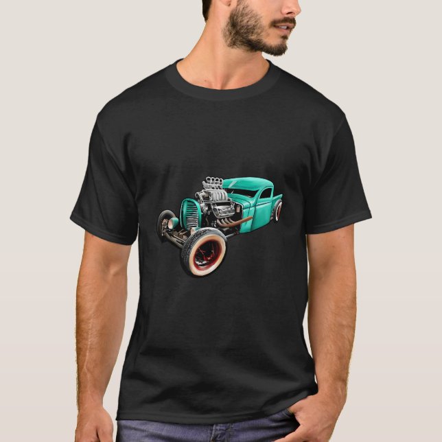 Camiseta Rust Bucket Contorno Fundido Rod Rod Diesel Coche  (Anverso)