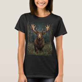 Camiseta Rustic Christmas moose deer boho woodland forest