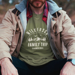 Camiseta Rustic Family Trip Cabin Woods Retro