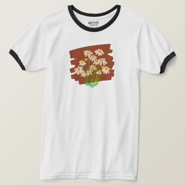 Camiseta Rustic floral design on brown background (Anverso del diseño)