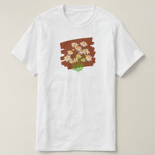Camiseta Rustic floral design on brown background (Diseño del anverso)