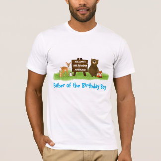Camiseta Rustic Forest Birthday Party Animals Father 