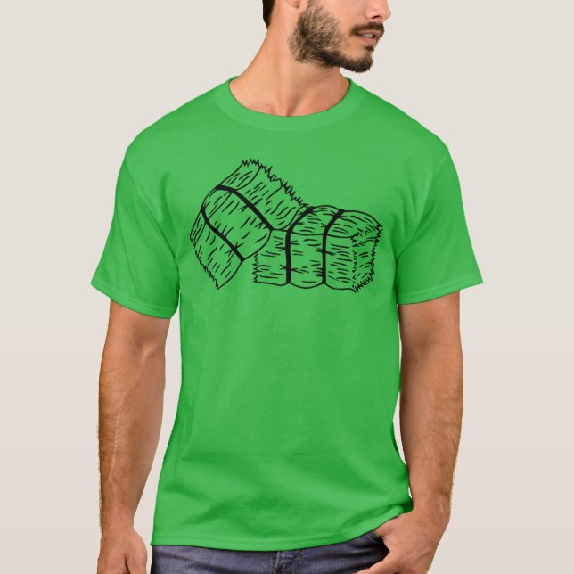 Camiseta Rustic Hay Bales Sketch (Anverso)