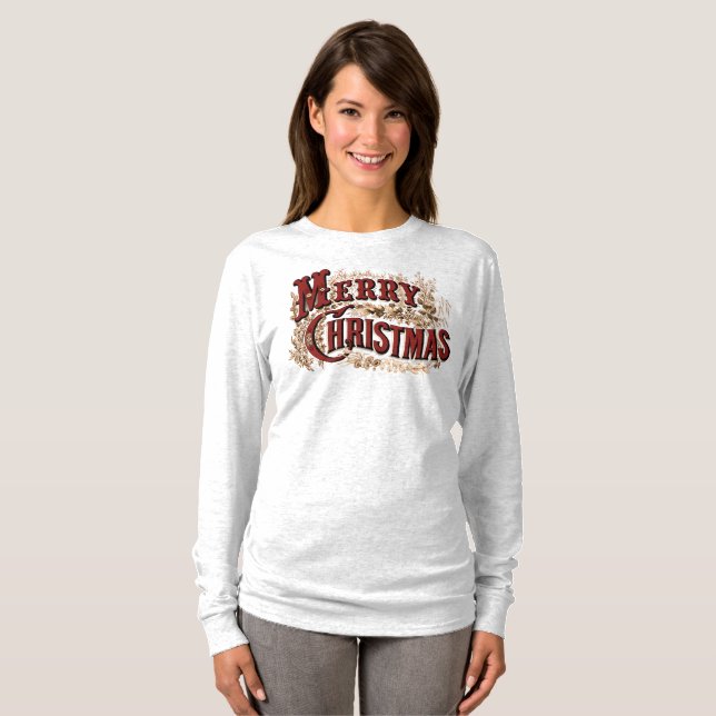 Camiseta Rustic Merry Christmas Longsleeve (Anverso completo)