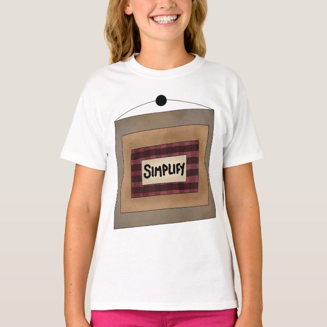 Camiseta Rustic Minimalist Simplify Word Art Sign (Anverso)