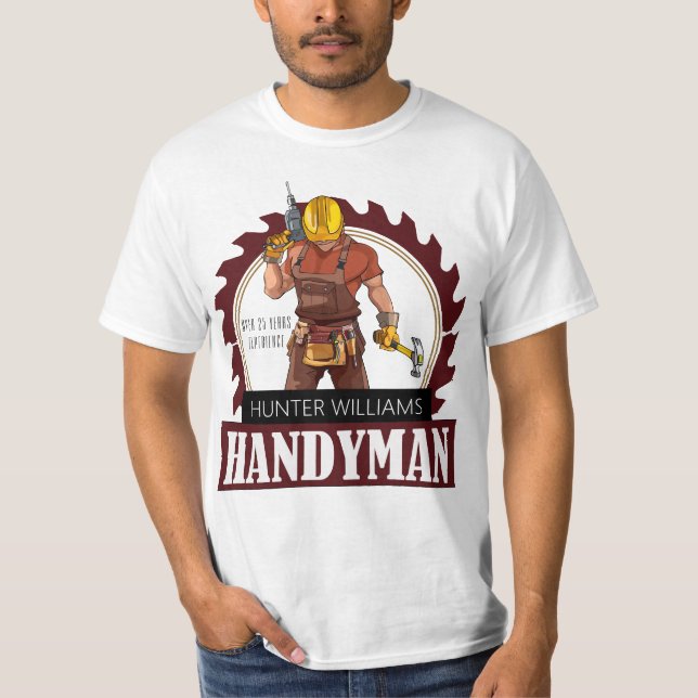 Camiseta Rustic Repairman Construction Handyman Moderno (Anverso)