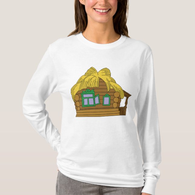 Camiseta Rustic Slavic Log House Traditional Thatched Roof (Anverso)