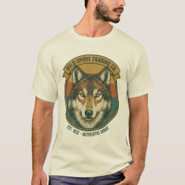 Camiseta Rustic Wild Spirit Wolf Vintage Badge