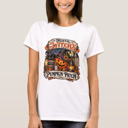 Camiseta Rustic Witch’s Pumpkin Patch Halloween T-Shirt