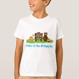 Camiseta Rustic Woodland Birthday Party Animals Brother