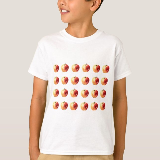 Camiseta Rústica acuarela Apple Pattern Boys T-Shirt (Anverso)