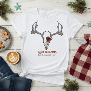 Camiseta Rústica cabeza de ciervo de reno enredadera