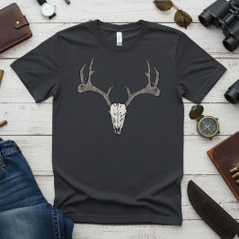 Camiseta Rústica Cabeza de ciervo Reindeer Skull Antlers