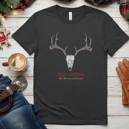 Camiseta Rústica Cabeza de ciervo Reindeer Skull Antlers