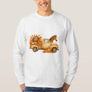 Camiseta Rústica Caída Camión-Camiseta Larga Manga