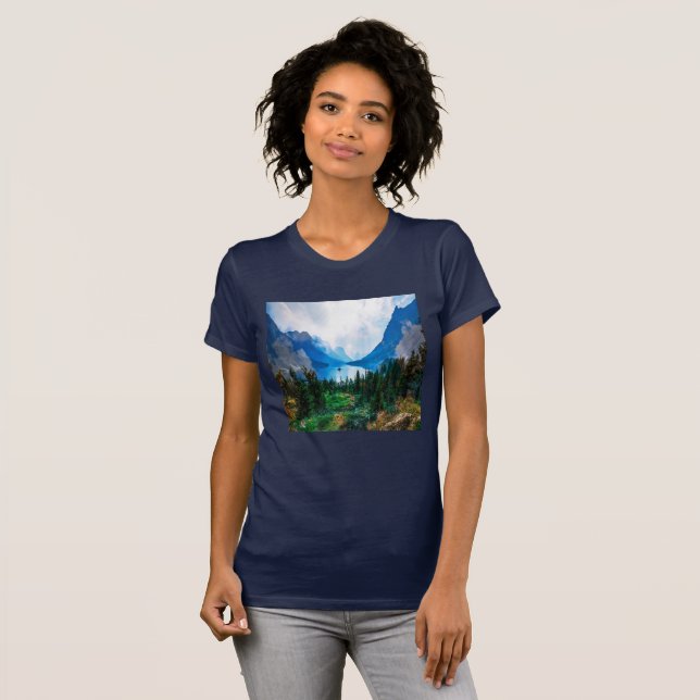 Camiseta Rústica cordillera de campo Naturaleza escénica (Anverso completo)