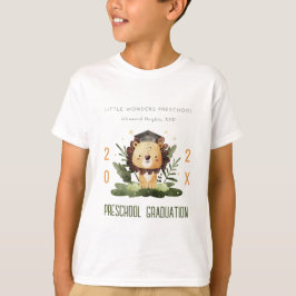 Camiseta Rústica Cute Niños León Foliage Graduación Preesco