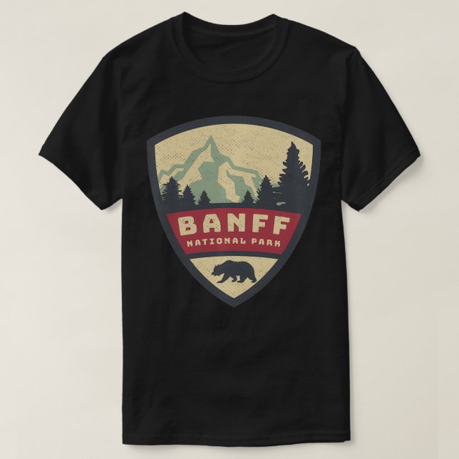 Camiseta Rústica del parque nacional del Banff Canadiense R (Diseño del anverso)