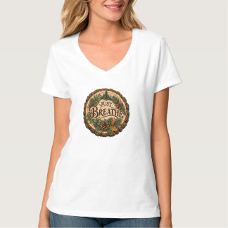 Camiseta rústica forestal 'Solo respira' para muje