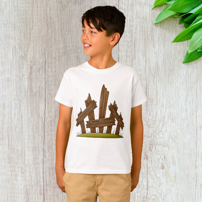 Camiseta Rústica granja de la valla de madera rota (Subido por el creador)