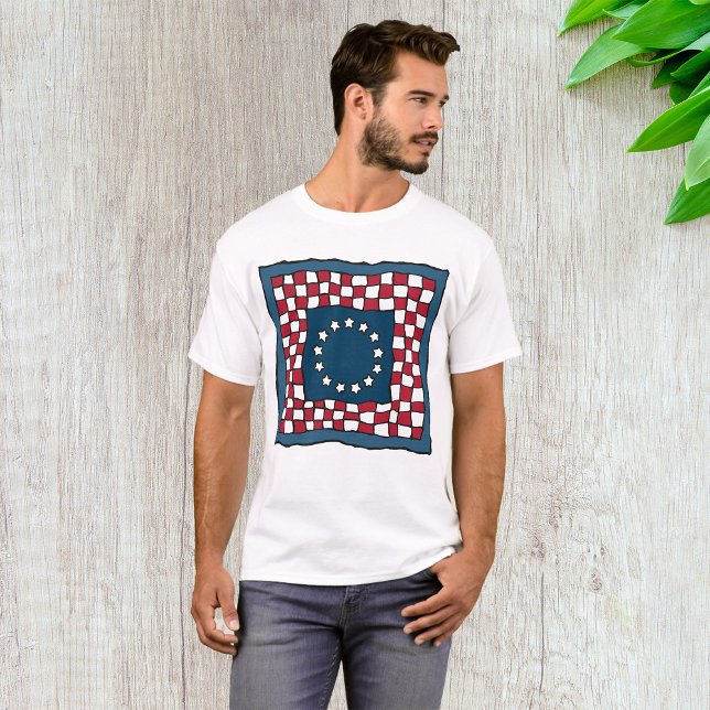 Camiseta Rústica Patriótica Americana Quilt Pattern Arte de (Subido por el creador)