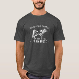 Camiseta Rústico Nombre Familiar Granja Leche Leche Vaca