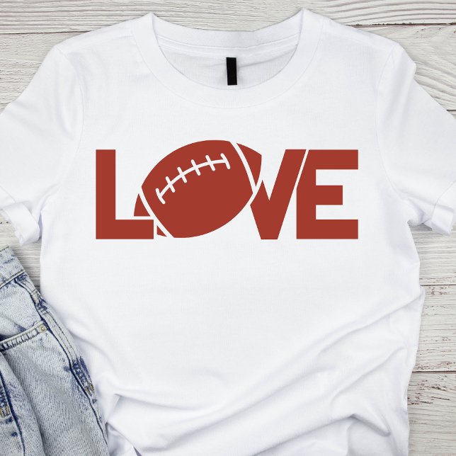 Camiseta Rústico Rojo Fútbol Amor Gráfico de texto (Subido por el creador)
