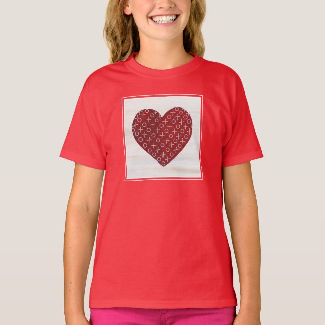 Camiseta Rústico Valentine | Corazón de abrazos y besos (Anverso)