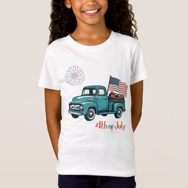 Camiseta Rústico/vintage 4 de julio (Anverso)