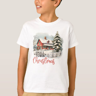 Camiseta Rústicos Navidades de pueblo pequeño cultivan niño