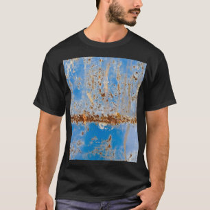Camiseta Rustos tonos metalizado, decoración de rayas azule