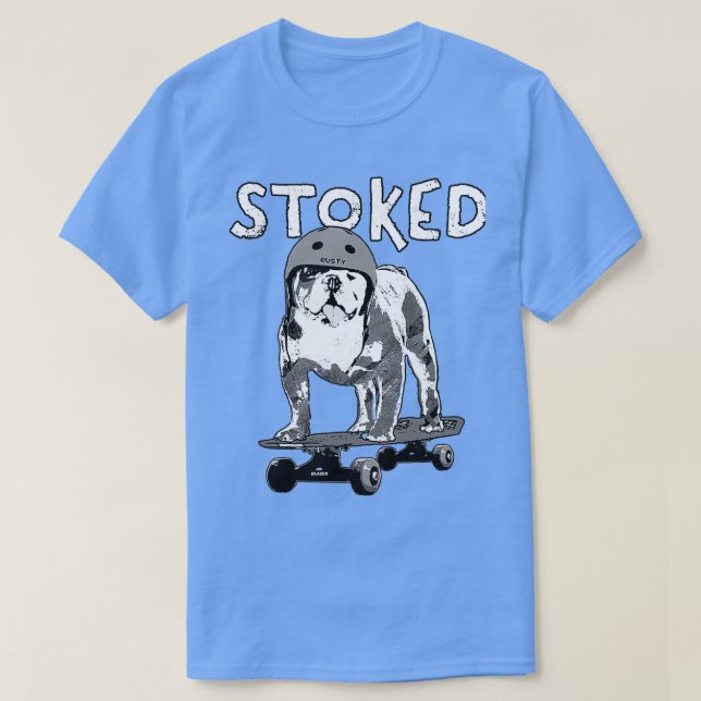 Camiseta Rusty El Bulldog Del Skateboard (Diseño del anverso)