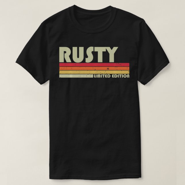 Camiseta RUSTY Nombre de regalo Personalizado Funny Retro V (Diseño del anverso)