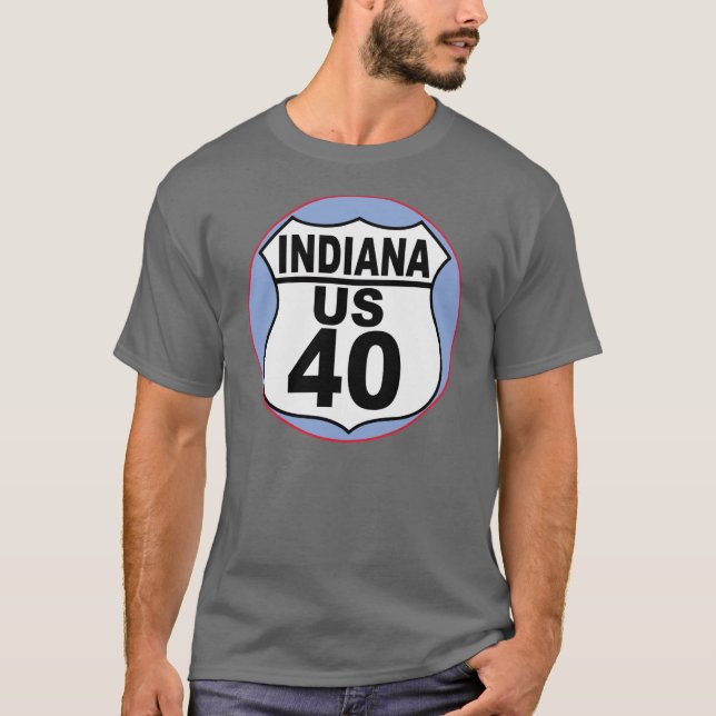 Camiseta Ruta 40 de Indiana-EE.UU. - La carretera nacional (Anverso)