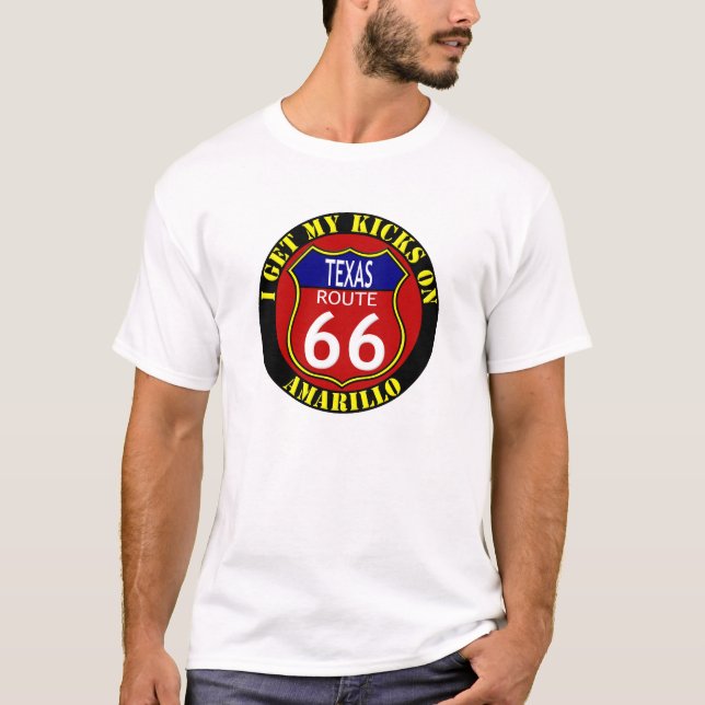 CAMISETA RUTA 66 AMARILLO TEJAS (Anverso)