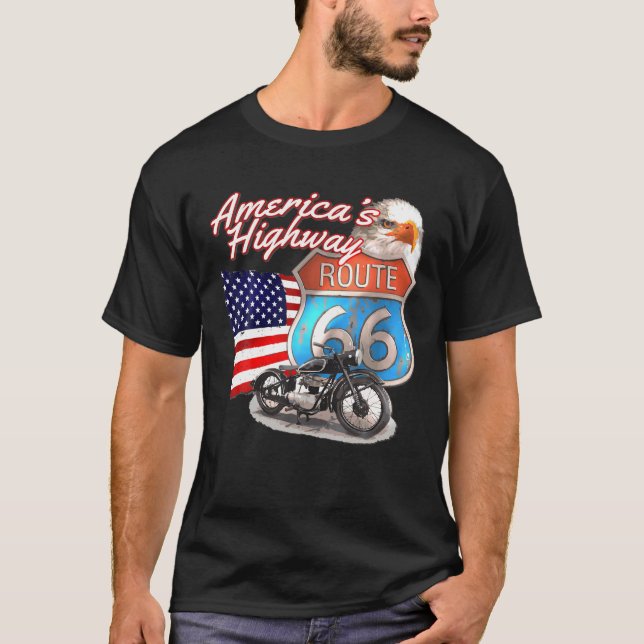 Camiseta Ruta 66 - Autopista de EE.UU. de viaje por carrete (Anverso)