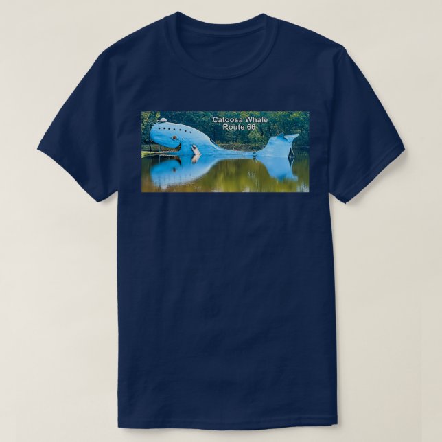 Camiseta Ruta 66 Ballena Catoosa Gran Ballena Azul (Diseño del anverso)