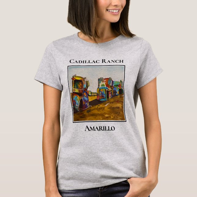 Camiseta Ruta 66, Cadillac Ranch, Amarillo Texas (Anverso)