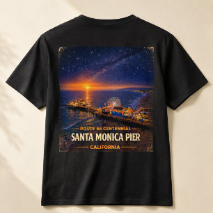 Camiseta Ruta 66 Centenario Atardecer en Santa Monica Pier