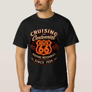 Camiseta Ruta 66 Centenario Neon Mecánico Ropa de carretera