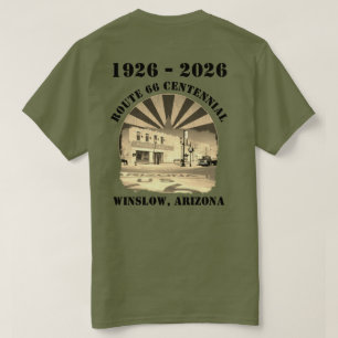 Camiseta Ruta 66 Centenario Sepia Winslow Arizona de vuelta